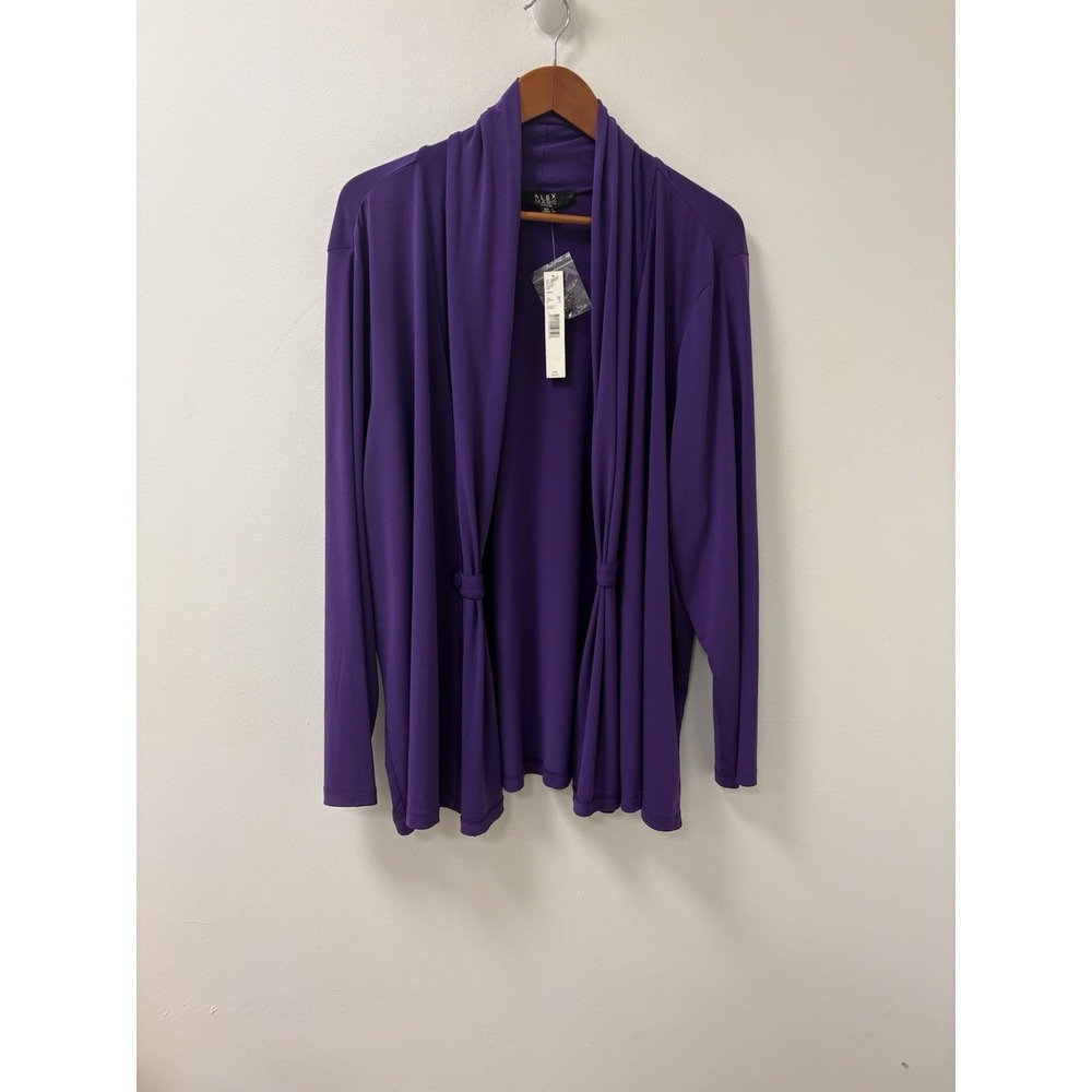 NWT Alex Marie Purple Draped Cardigan Womens Size 3XL